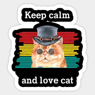 Cat t shirt - Keep calm and love cat Sticker